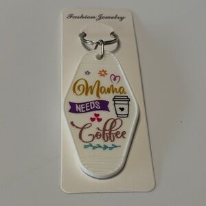 White 'Mama Needs Coffee' Key Holder